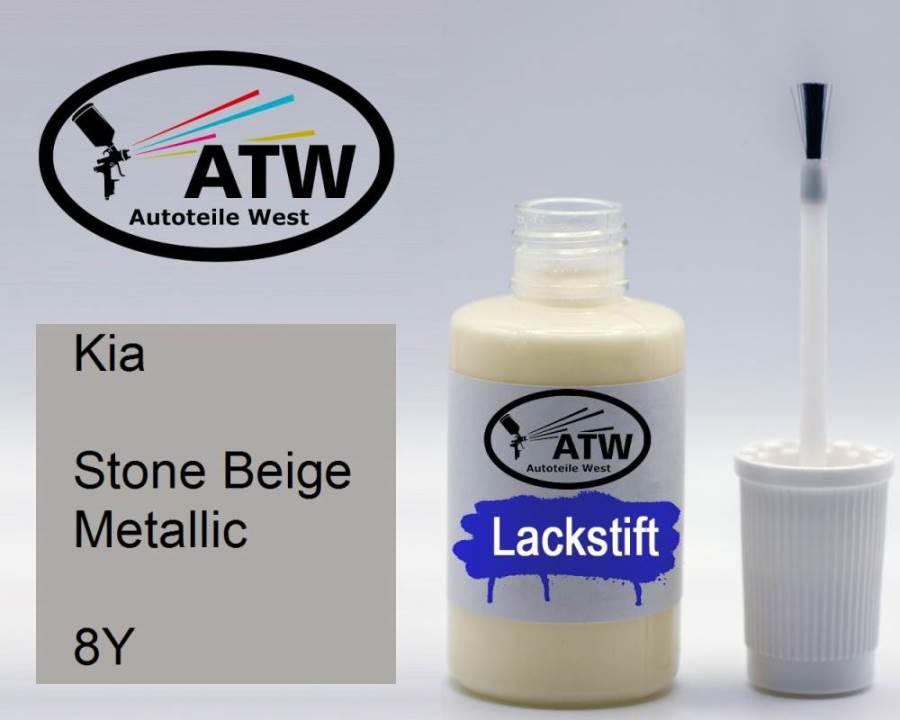 Kia, Stone Beige Metallic, 8Y: 20ml Lackstift, von ATW Autoteile West.